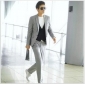 Gray Notch Lapel Single-Breasted Groom Suits