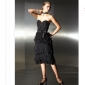 Black Halter Knee Length Evening Dresses