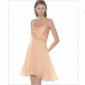 One Shoulder Chiffon Knee Length Evening Dresses