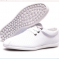 White Lace Up Small Holes Flat Men's Casual Shoes
