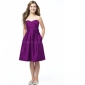 Purple Backless Knee Length Junior Bridesmaid Dresses
