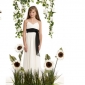 White Chiffon With Black Ribbons Junior Bridesmaid Dresses