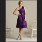 Purple One Shoulder Satin Bridesmaid Dresses