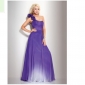 Purple One Shoulder Backless Girl's Banquet Evening Dresses
