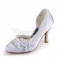 White Lace Elegant Satin Women's Bridal Shoes