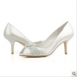 White High Heel With Diamond Women's Bridal Shoes