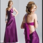 Purple Halter Satin Lace Up Sexy Elegant Prom Dresses