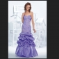 Purple Lace Up Beaded Halter With Ruffles Prom Dresses