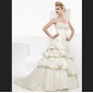 Ivory Princess Embroidery With Spaghetti Straps Ball Gown Wedding Dresses