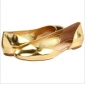 Gold Dress Shoes Shiny Super Soft Flats