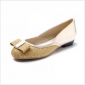 Gold Elegant Dress Shoes Bow On Flats