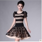 Black Short Sleeves Mini Summer Dresses
