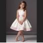 White Pink Knee Length With Sash Flower Girl Dresses