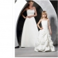 White Spaghetti Straps Princess Satin Ruffles Flower Girl Dresses