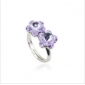 Silver Purple Diamond Plum Flowers Wedding & Engagement Rings