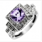 Square Shape Wear Resistant Purple Diamond Wedding & Engagement Rings