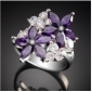 Flower Shape Wear Resistant Purple Diamond Wedding & Engagement Rings