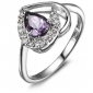 Lovely Elegant Heart Shape Purple Diamond Wedding & Engagement Rings