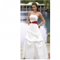 Beach Halter White With Red Bow Empire Wedding Dresses