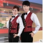 Red Japanese Restaurant Vest Style Uniforms