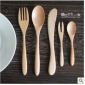 Knife Fork 5 Pieces Handmade Wooden Dinnerware