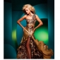 Sexy Satin One Shoulder Leopard Bridesmaid Dresses