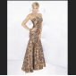 Leopard Floor Length Backless Bridesmaid Dresses