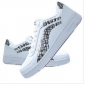 White Canvas Lace Up Punk Men's Casual Shoes