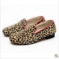 Leopard With Rivets Punk Men's Casual Shoes