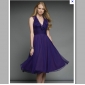 Purple Backless V Neck Bridesmaid Dresses