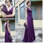 Purple Floor Length Party Backless Bridesmaid Dresses
