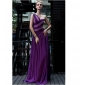 One Shoulder Floor Length Party Elegant Purple Bridesmaid Dresses