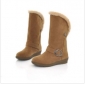 Brown Flat Bottom Wool Thick Women's Boots
