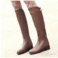 Brown Casual Leather Women's Boots
