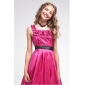 Blue With Black Ribbons Taffeta Junior Bridesmaid Dresses