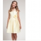 Yellow Sleeveless Satin Ruffles Junior Bridesmaid Dresses