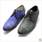 Genuine Leather Shiny Diamond Pointed Men's Dress Shoes
