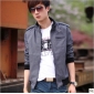 Gray Fall Style Cotton Men's Jackets & Coats