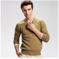 Yellow Pure Wool Fashion Casual Men's Sweaters