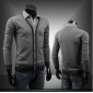 Gray Two Pieces Style Casual Cold Resistant Men's Sweaters