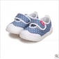 Blue Small Dots On Flat Bottom Kid's Shoes