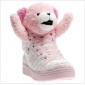 Pink Bear Style Lace Up Wool Winter Kid's Shoes