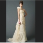 Ivory One Shoulder Ruffles Chiffon Princess Wedding Dresses