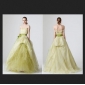 Green With Ribbons Backless Tulle Princess Wedding Dresses