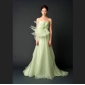 Green Tulle Halter Court Train Princess Wedding Dresses