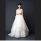 Ivory With Sash Shell On Layered Organza Princess Wedding Dresses