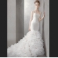 White Spaghetti Straps Full Length Ball Princess Wedding Dresses