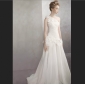 White Organza Flowers One Shoulder Princess Wedding Dresses