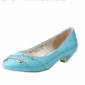 Blue Low Heel Real Leather Women's Casual Shoes