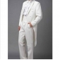 White Center-vented Peak Lapel Wide Fashion Groom Tuxedos